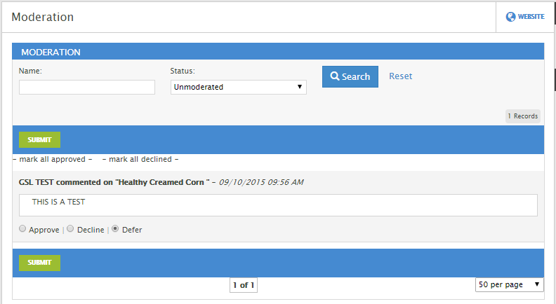 Moderation Form Example Image