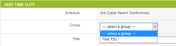 Select time slot group